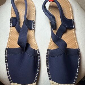 SEA STAR WOMEN’S BEACHWEAR SEAFARER SLINGBACK SANDALS Navy SIZE 8